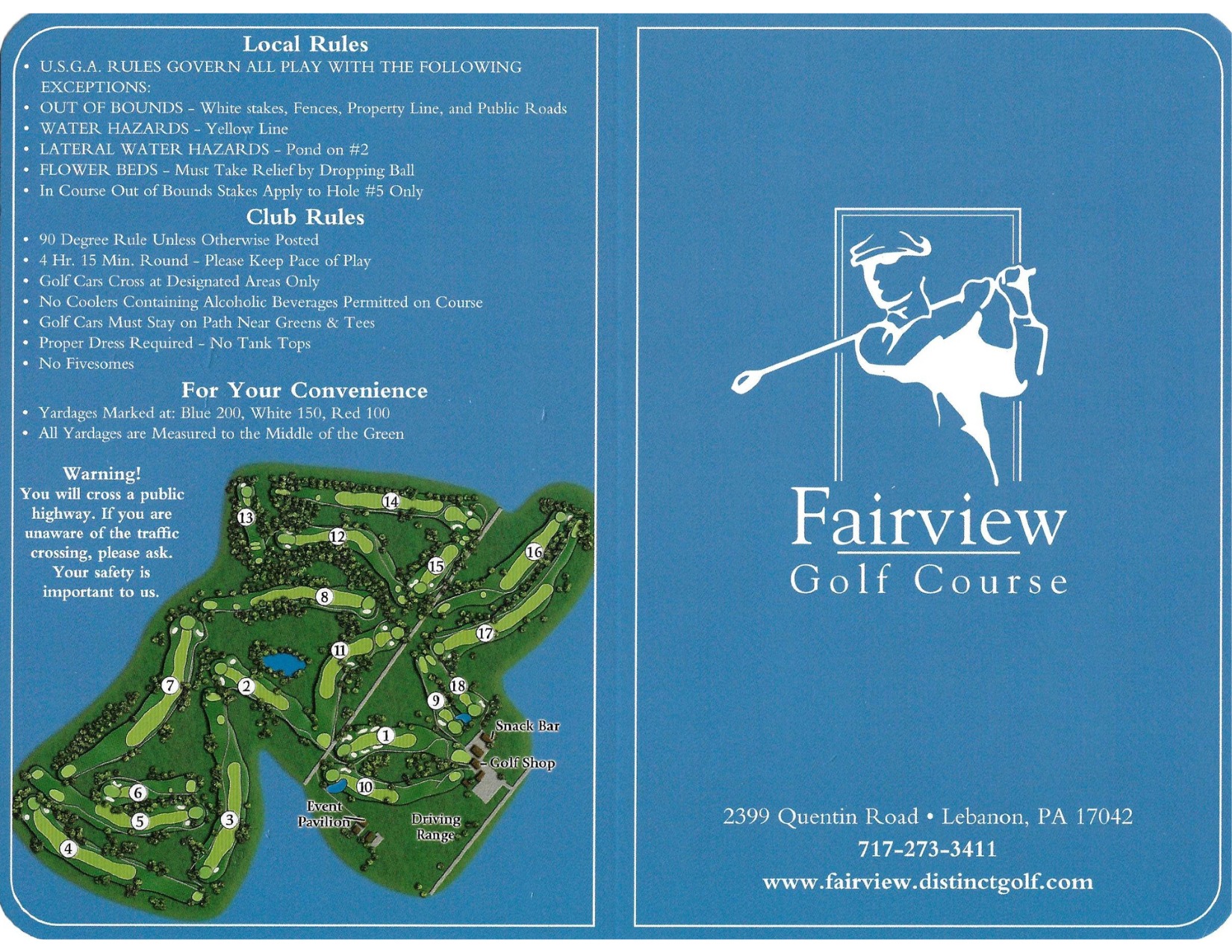 Scorecard + Ratings Fairview Golf Course